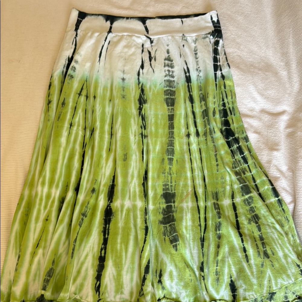 Tryst Green Maxi A-Line Skirt